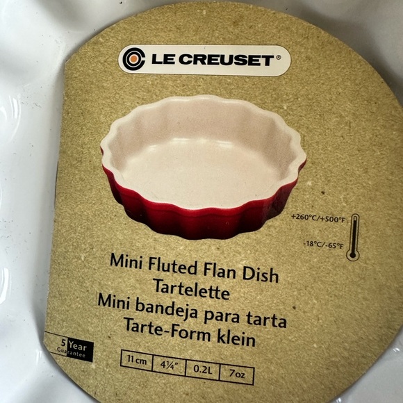 Le Creuset 5-Piece Set Mini Fluted Flan Dish Tartelette White 4.25 inches - Picture 5 of 6